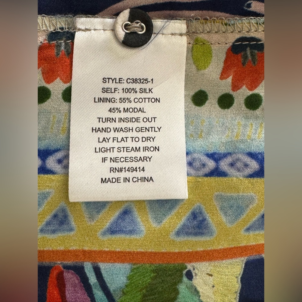 Johnny Was Multicolor Floral silk Dress size XL - Picture 10 of 10
